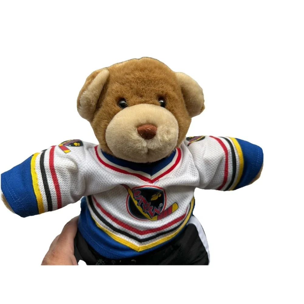 BUILD-A-BEAR Bear in Hockey Uniform BABW Jersey Pants Helmet Teddy‎ Bear